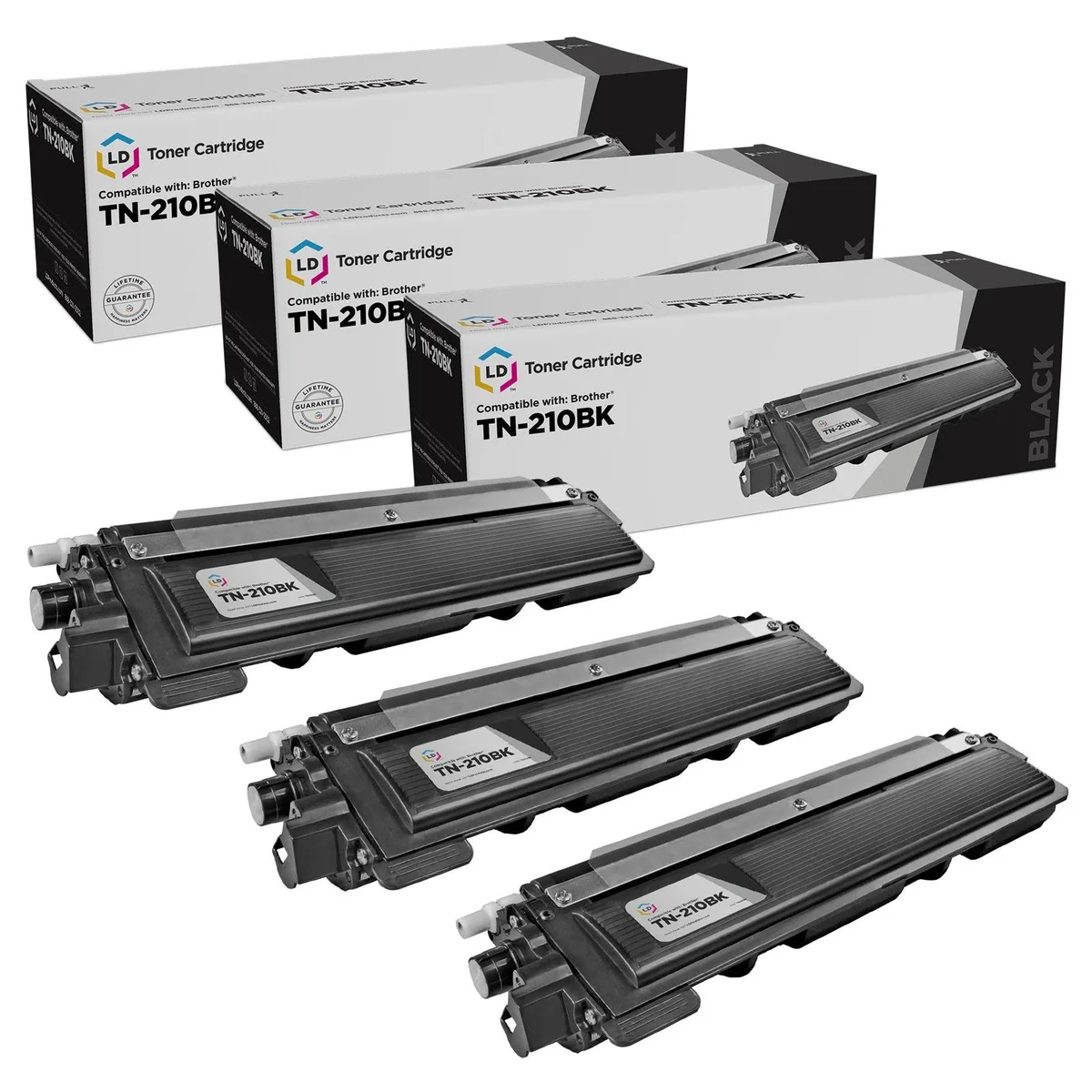 LD Products LD Products Compatible Toner Cartridge for Brother TN210BK Black 3-Pack — product photo