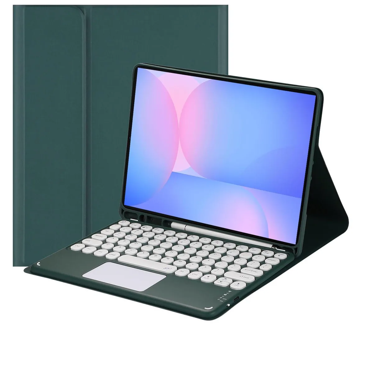 Timoom Timoom Bluetooth Keyboard Case with Pencil Holder for Galaxy Tab S10 FE/S9 FE 10.9"/S9 11", Dark Green — product photo