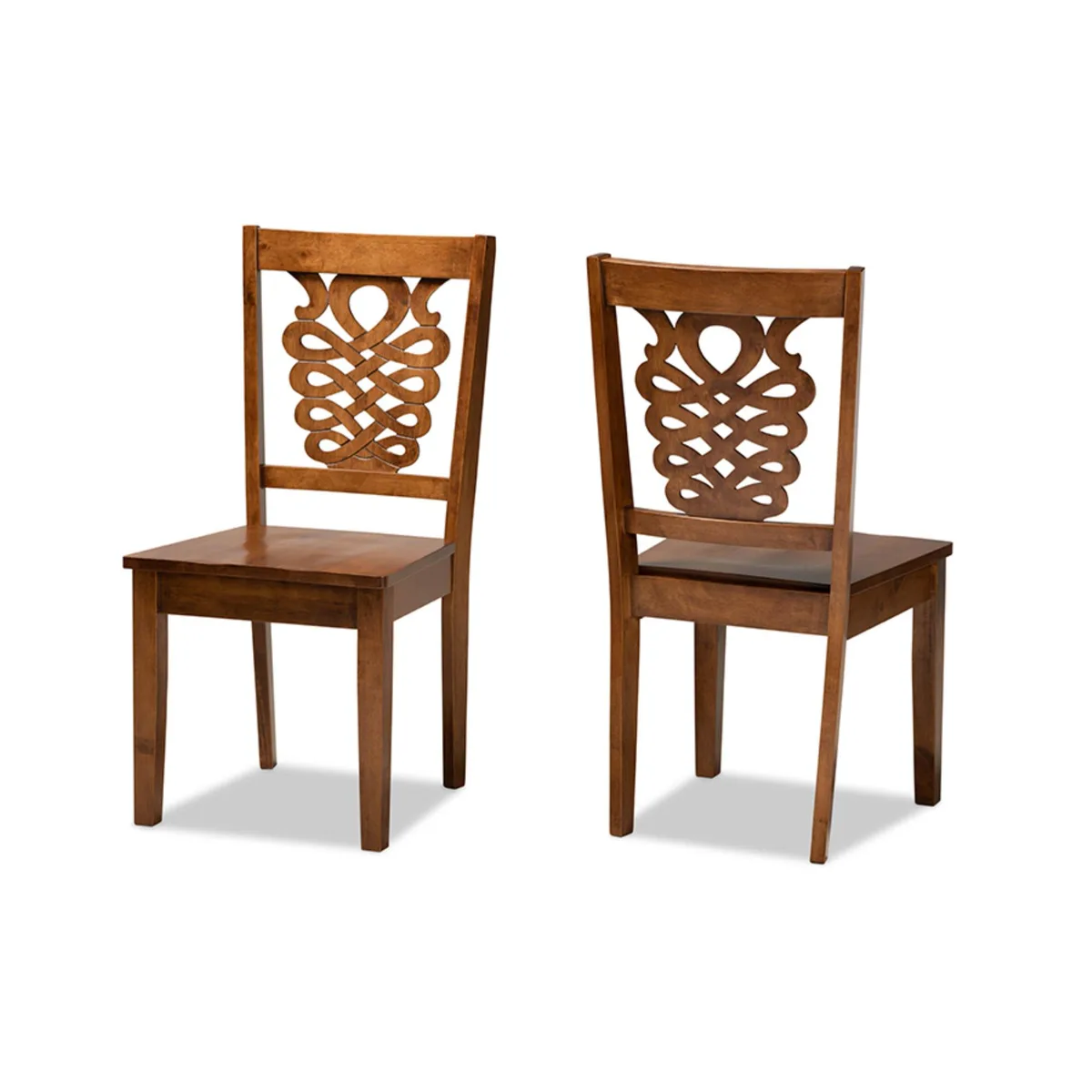 Baxton Studio Baxton Studio Gervais Walnut Brown Wood 2-Piece Dining Chair Set — product photo