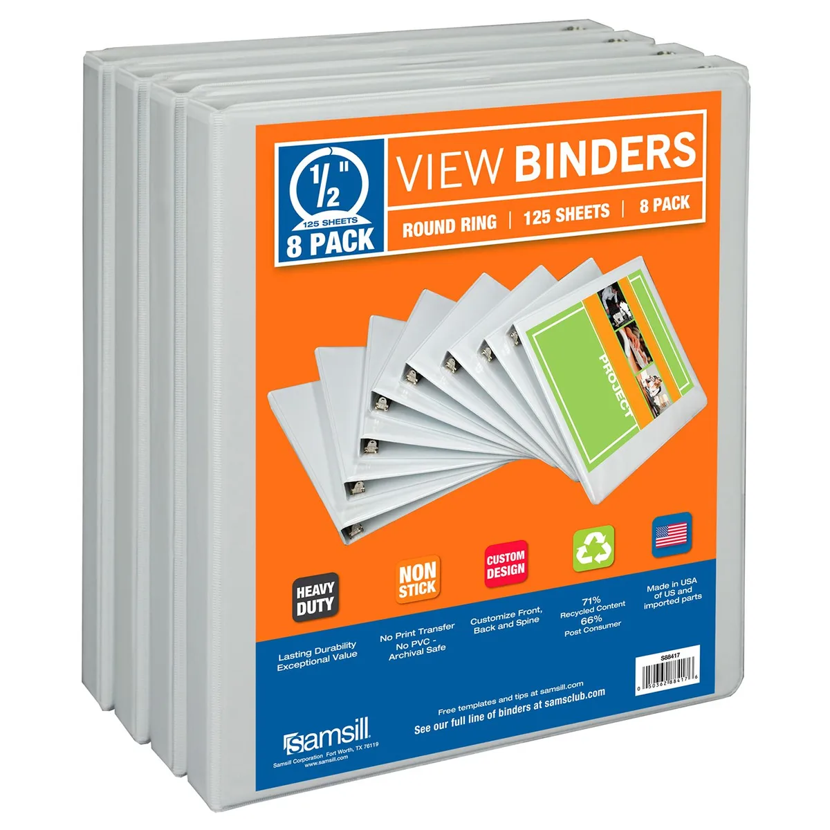 Samsill Samsill 97173 Econo Binder 5 View White 8pk — product photo