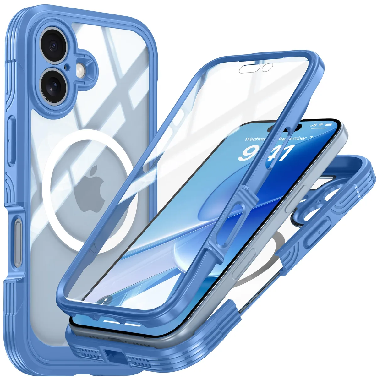Werleo Werleo Magnetic Privacy Case for iPhone 17 Blue — product photo