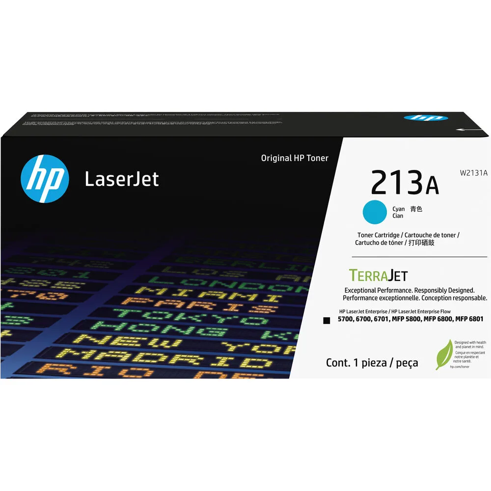 HP HP W2131A 213A Cyan TerraJet toner cartridge — product photo