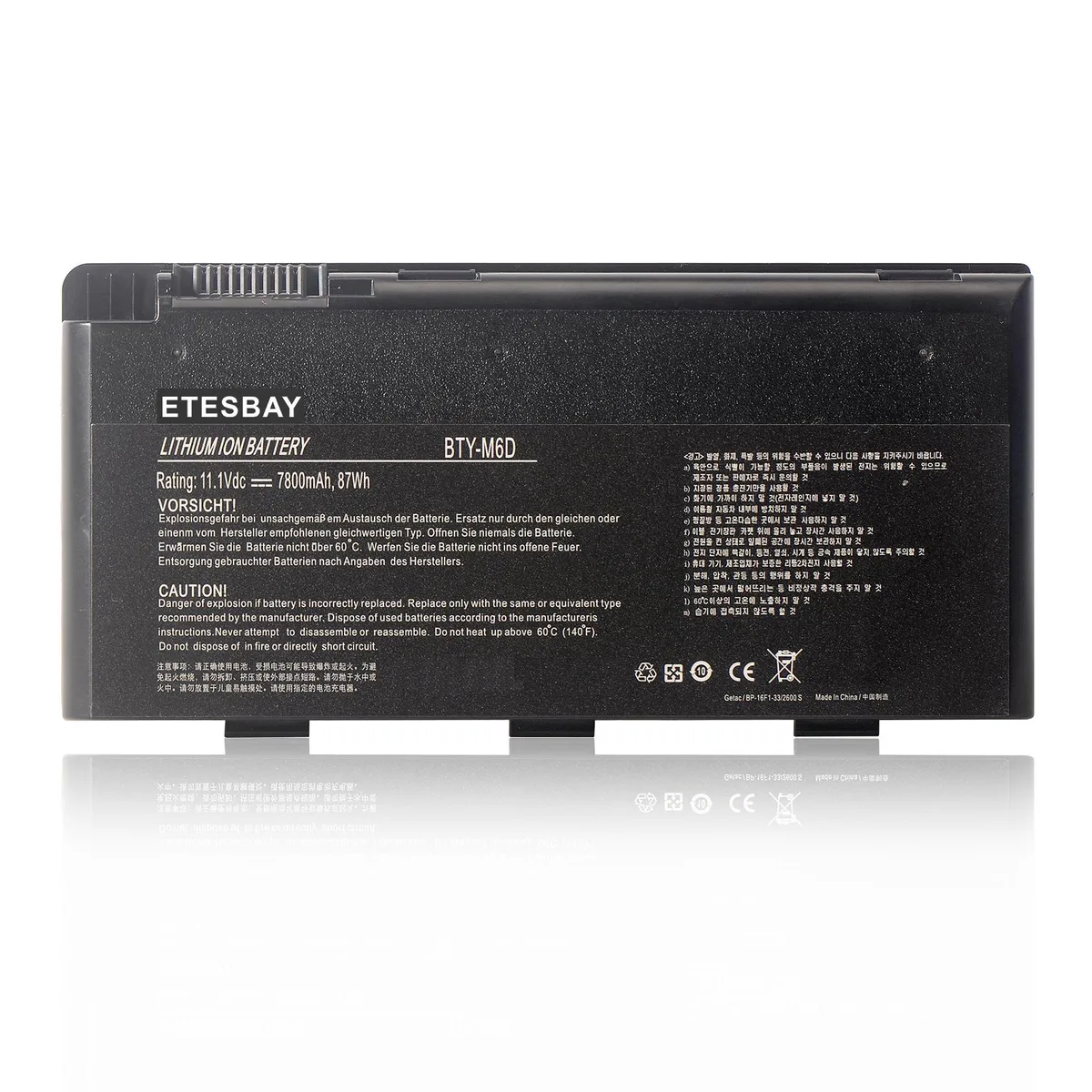 KingSener KingSener BTY-M6D 9-cell laptop battery 11.1V 7800mAh 87Wh — product photo