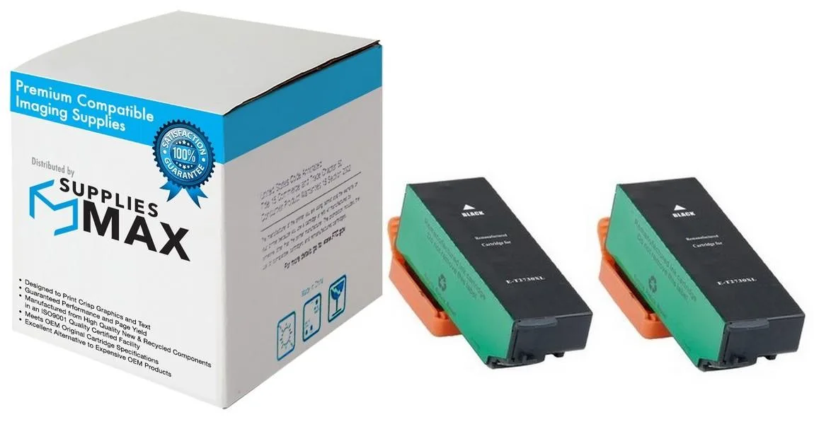 SuppliesMax SuppliesMax T273XL020-D2 Black Inkjet Cartridge 2 Pack 500 Pages — product photo