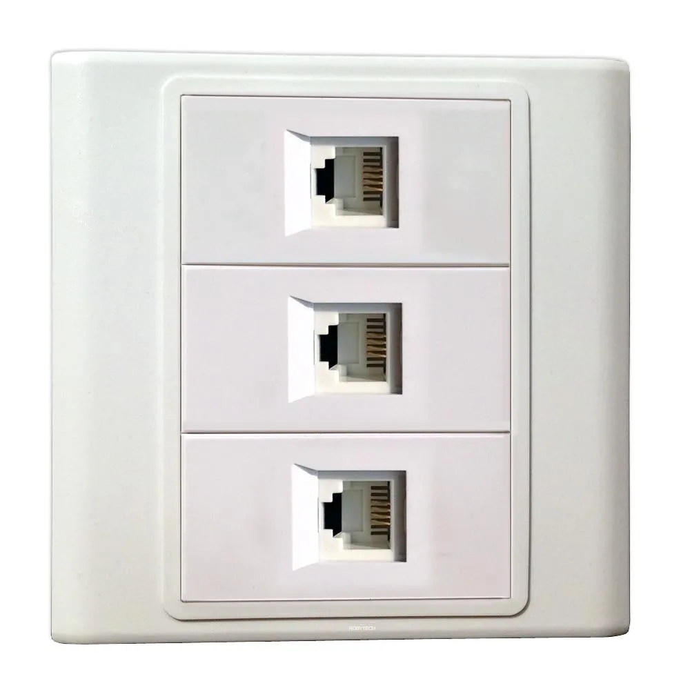 Roby Technology Co., Limited Roby Technology Co., Limited 3 RJ11 Cat3 Wall Plate 86 mm — product photo