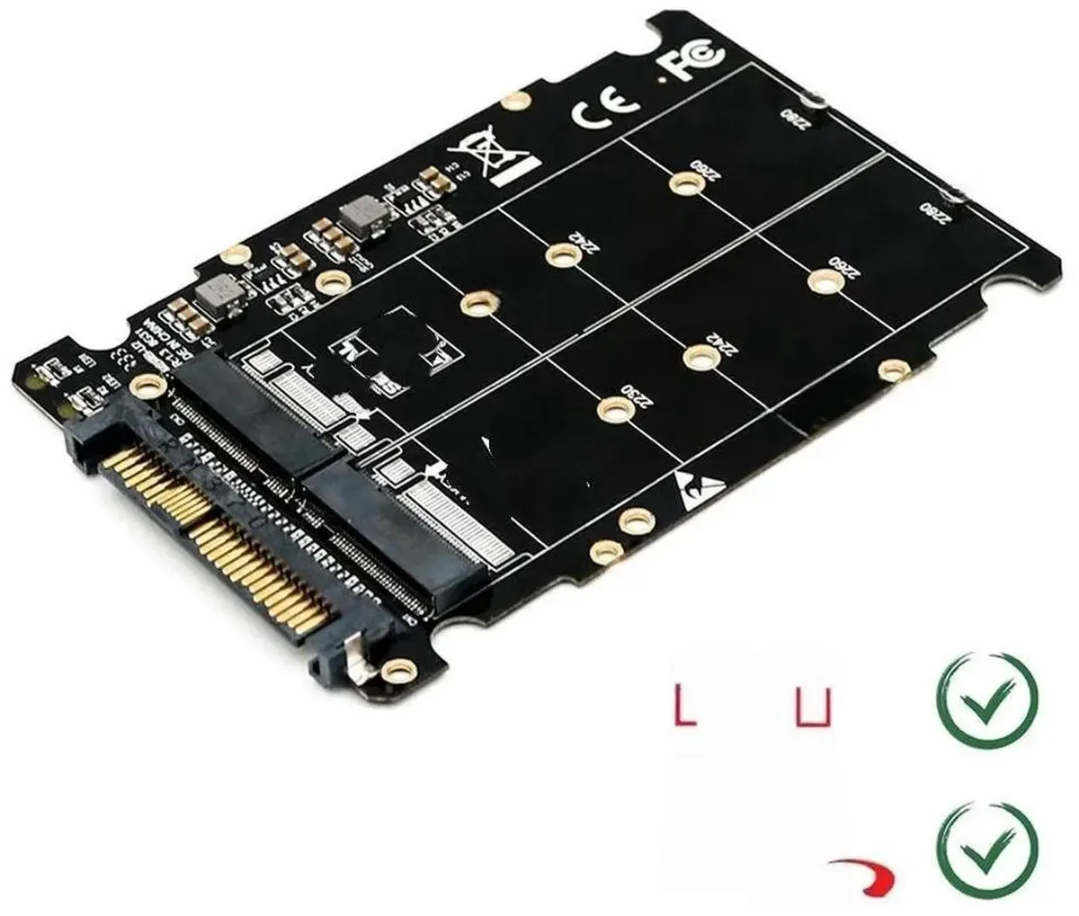 Vszerda Vszerda M.2 NVMe SATA-Bus 2 in 1 to U.2 SFF-8639 Adapter — product photo
