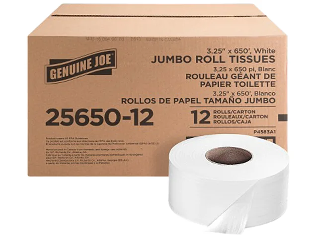 Genuine Joe Genuine Joe 2565012PL Jumbo Roll Bath Tissue 650 ft — product photo