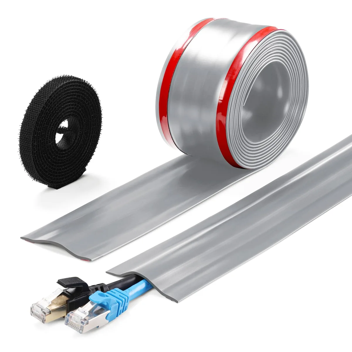  ZhiYo 8.2ft Cord Cover Grey 2.2in Wide — product photo