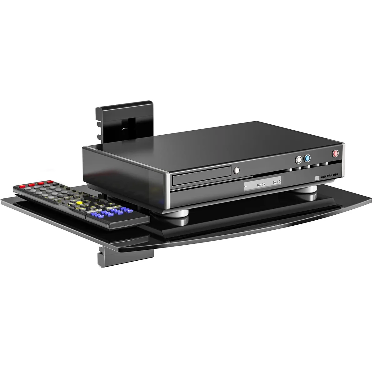  WALI CS201B Floating Glass Shelf 15x11in 17.6lbs Black — product photo