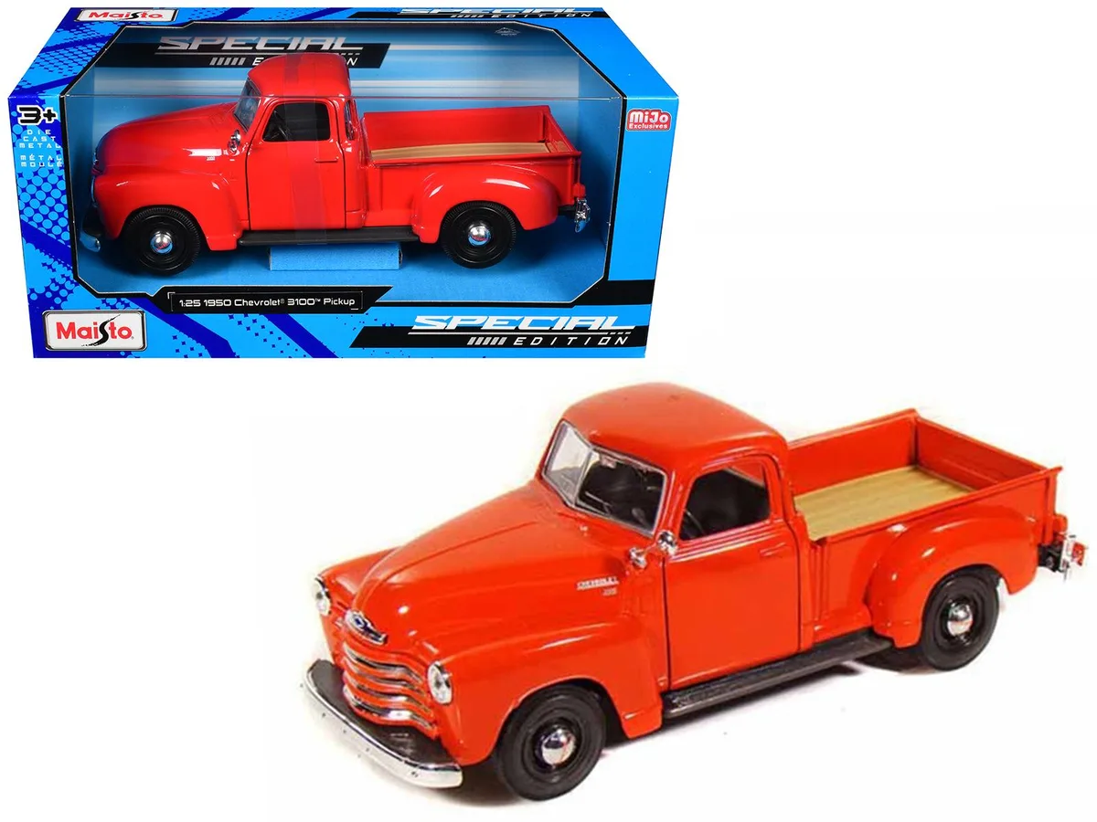 Maisto Maisto 1950 Chevrolet 3100 Pickup Omaha Orange 1/25 hobby collectible — product photo