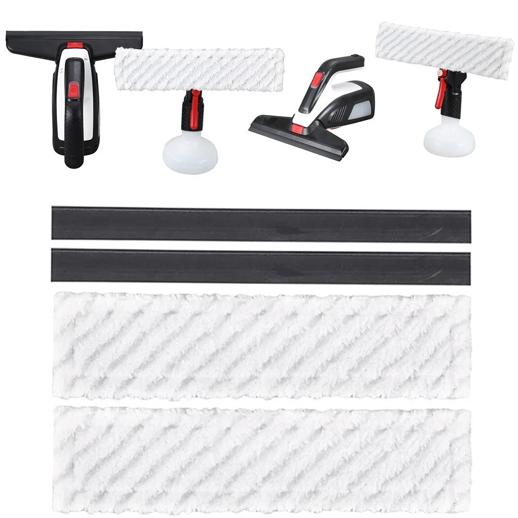 Two 266 mm rubber blades and two microfiber cloths for Bosch GlassVAC Large