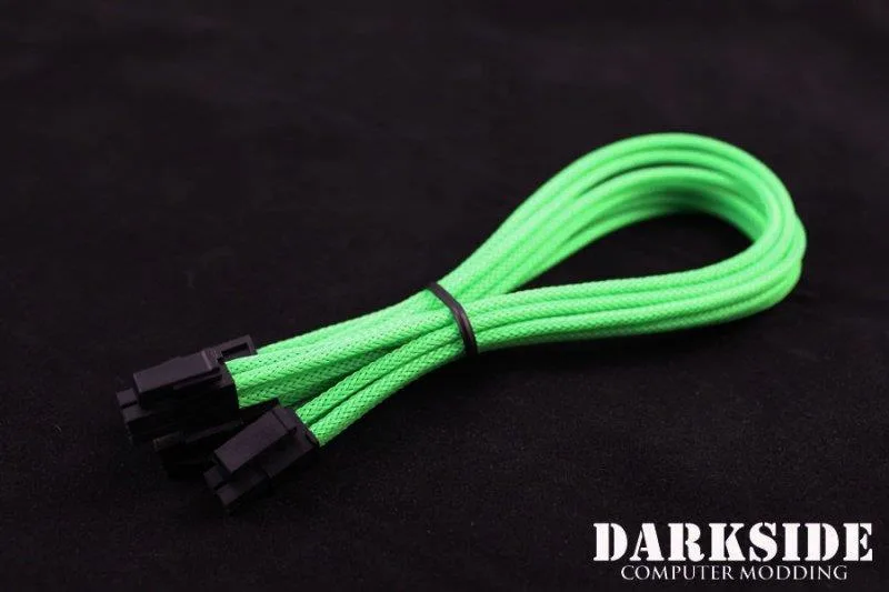 Darkside Computer Modding Darkside 8-Pin PCI-E 12in HSL Braid Extension Green UV DS-0237 — product photo