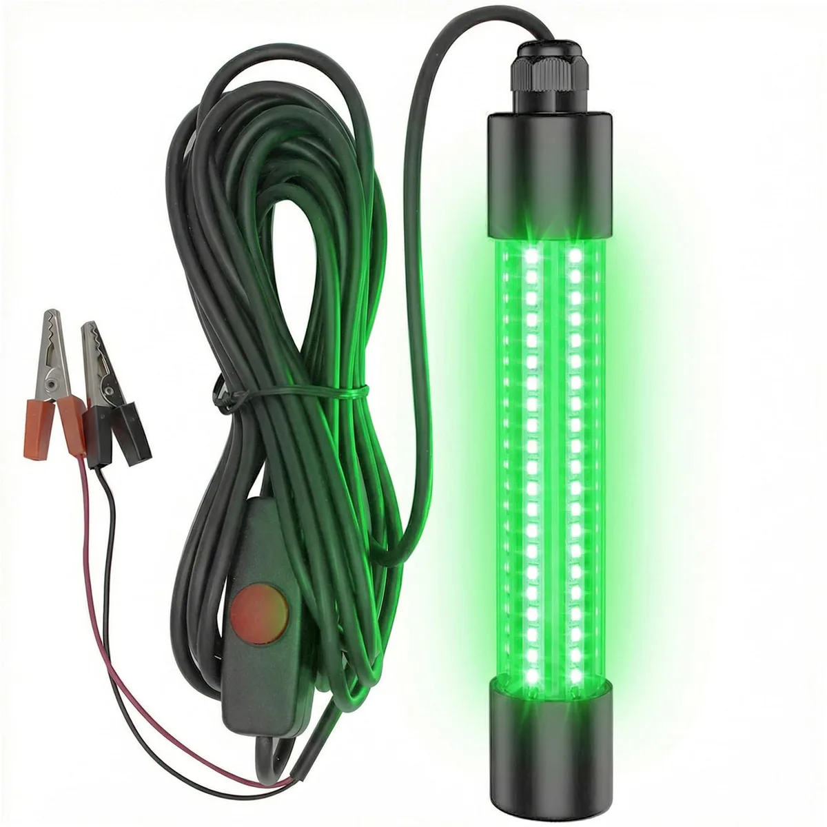  BUDUY 15W 12V Green Fishing Light IP68 16.4FT Cord — product photo