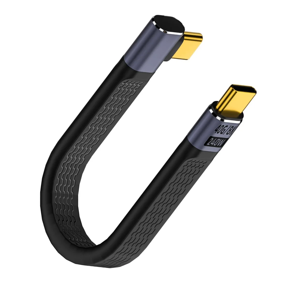 HANNORD HANNORD USB 4.0 40Gbps Thunderbolt 4 Cable Right Angle 240W 5A 8K 60Hz Purple — product photo