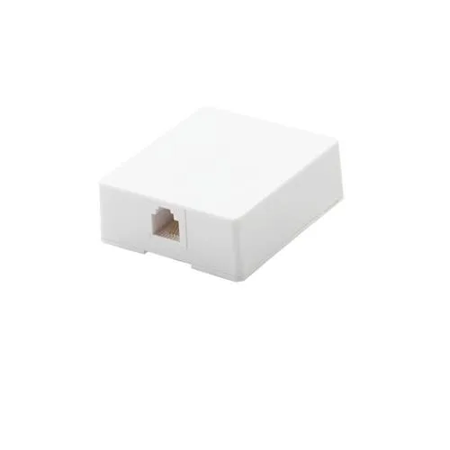 TRANS USA PRODUCTS, INC. TRANS USA PRODUCTS, INC. 20-506WH White Surface Mounted Modular Wall Phone Jack telephone accessory — product photo