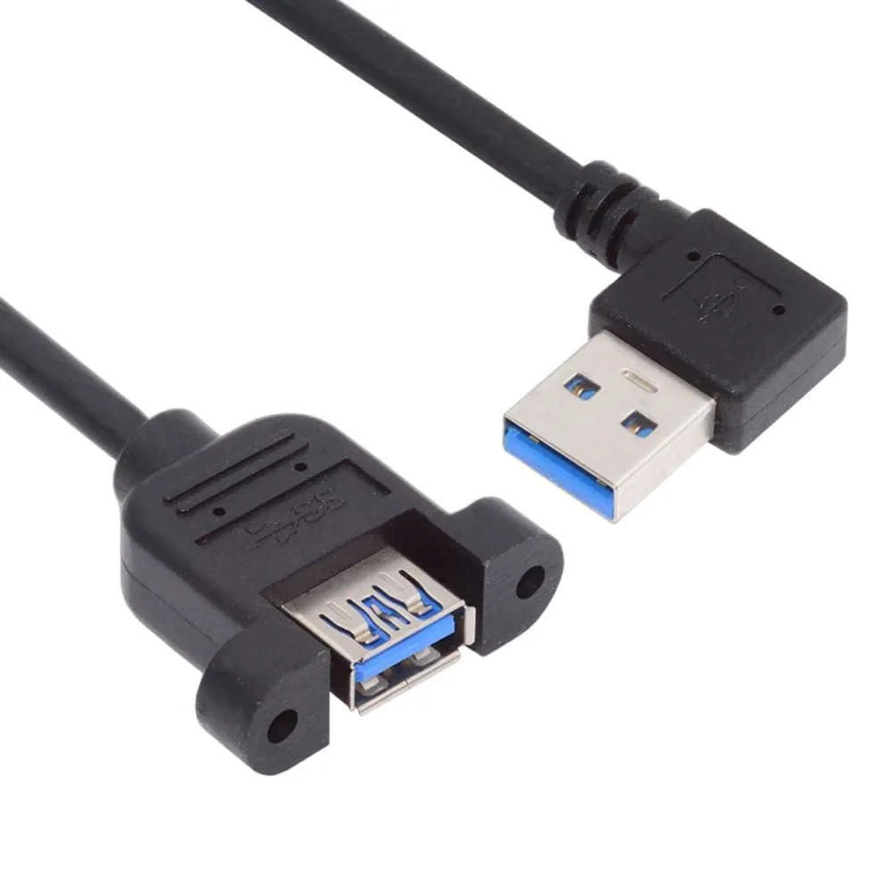 Fervit Fervit USB 3.0 Male to Female Type-A Right Angled Panel Mount Cable 30cm — product photo