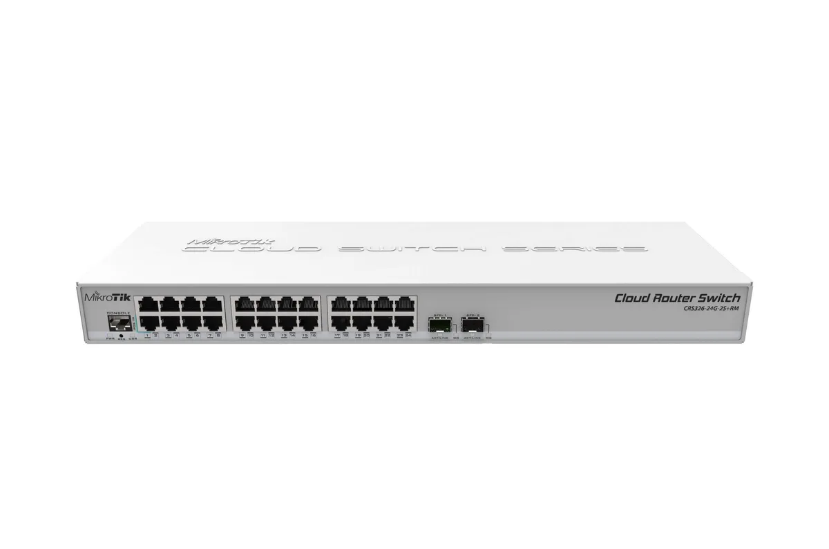 Mikrotik Mikrotik CRS326-24G-2S+RM 24-port Gigabit Switch with 2 SFP+ 1U Rackmount — product photo