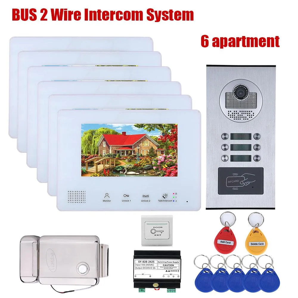 visiPower visiPower 2-Wire Video Intercom Kit — 2 outdoor, 6 monitors, 4.7" screens, RFID — product photo