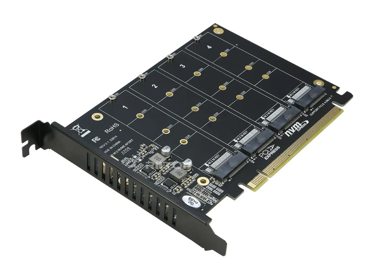 RIITOP RIITOP Quad NVMe PCIe Expansion Card 4x M.2 22mm — product photo