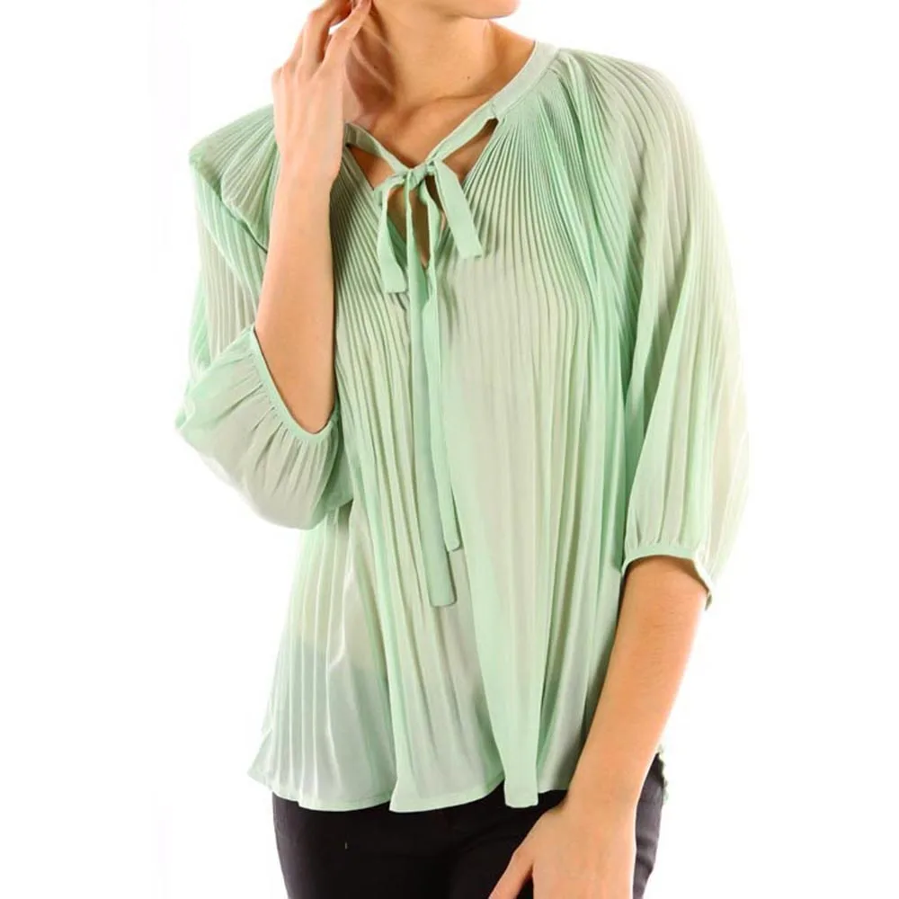Altatac Altatac Chiffon Pleated Blouse Mint Small — product photo