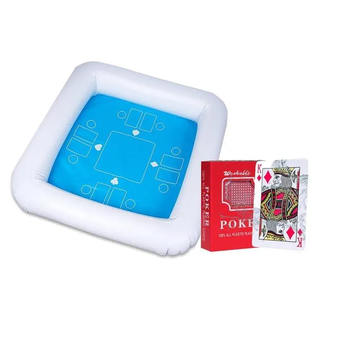  ZONETECH Inflatable Game Table and Chairs Set Blue/White 26in — product photo