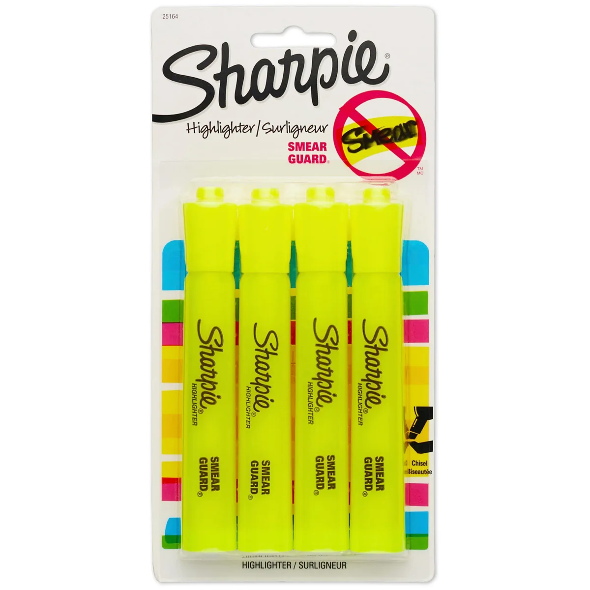 Sharpie Tank Yellow Highlighters Chisel Tip 4-Pack — product photo