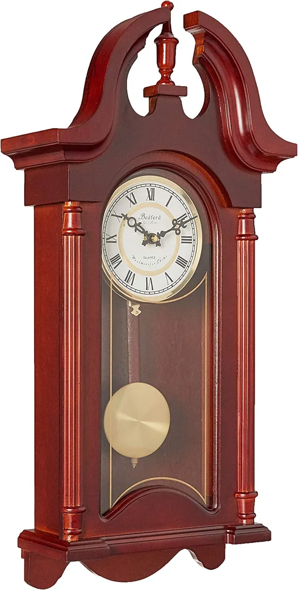 Bedford Clock Collection Bedford Clock Collection BED-1915PC17 26.5" Cherry Oak Chiming Wall Clock — product photo