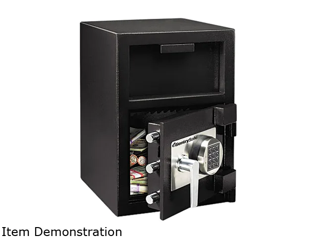 Black steel depository safe with electronic keypad and drop slot