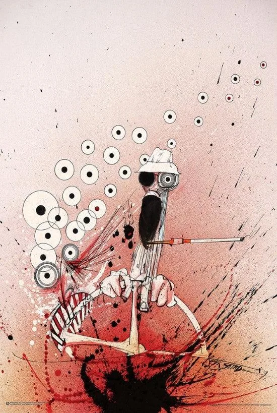 Ralph Steadman Hunter Driving poster print 22 x 34 inches