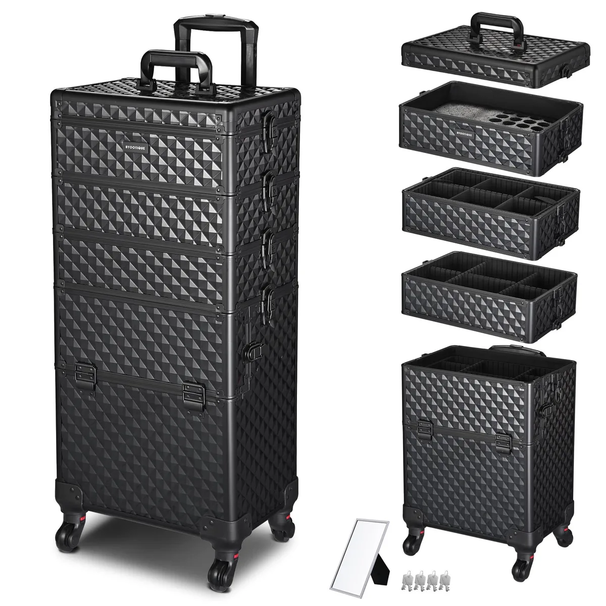 Yescom USA, Inc. Yescom USA, Inc. 12MKC049-C4-LDBM-06 4-in-1 Rolling Makeup Case Luggage — product photo