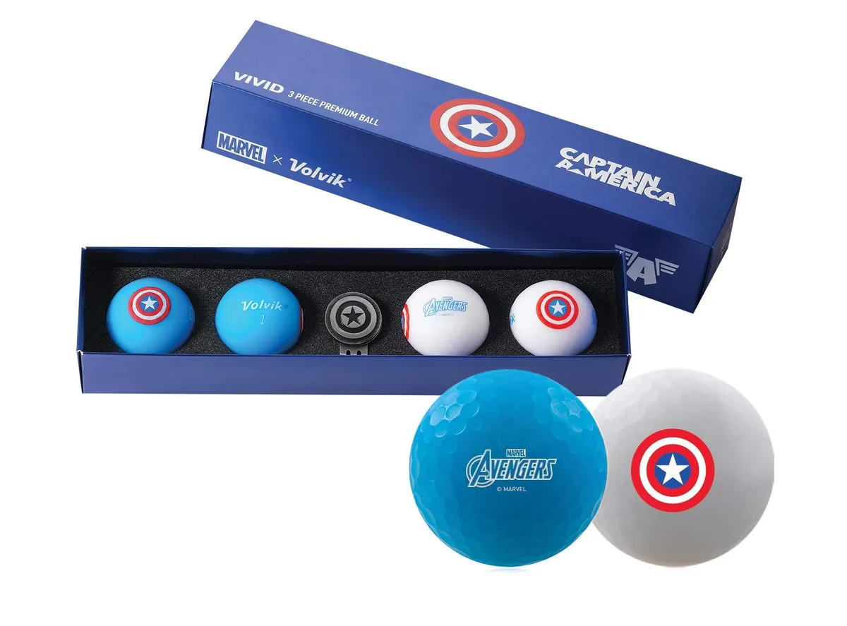 Volvik Volvik 6230 Captain America Golf Balls 4-Pack with Ball Marker — product photo