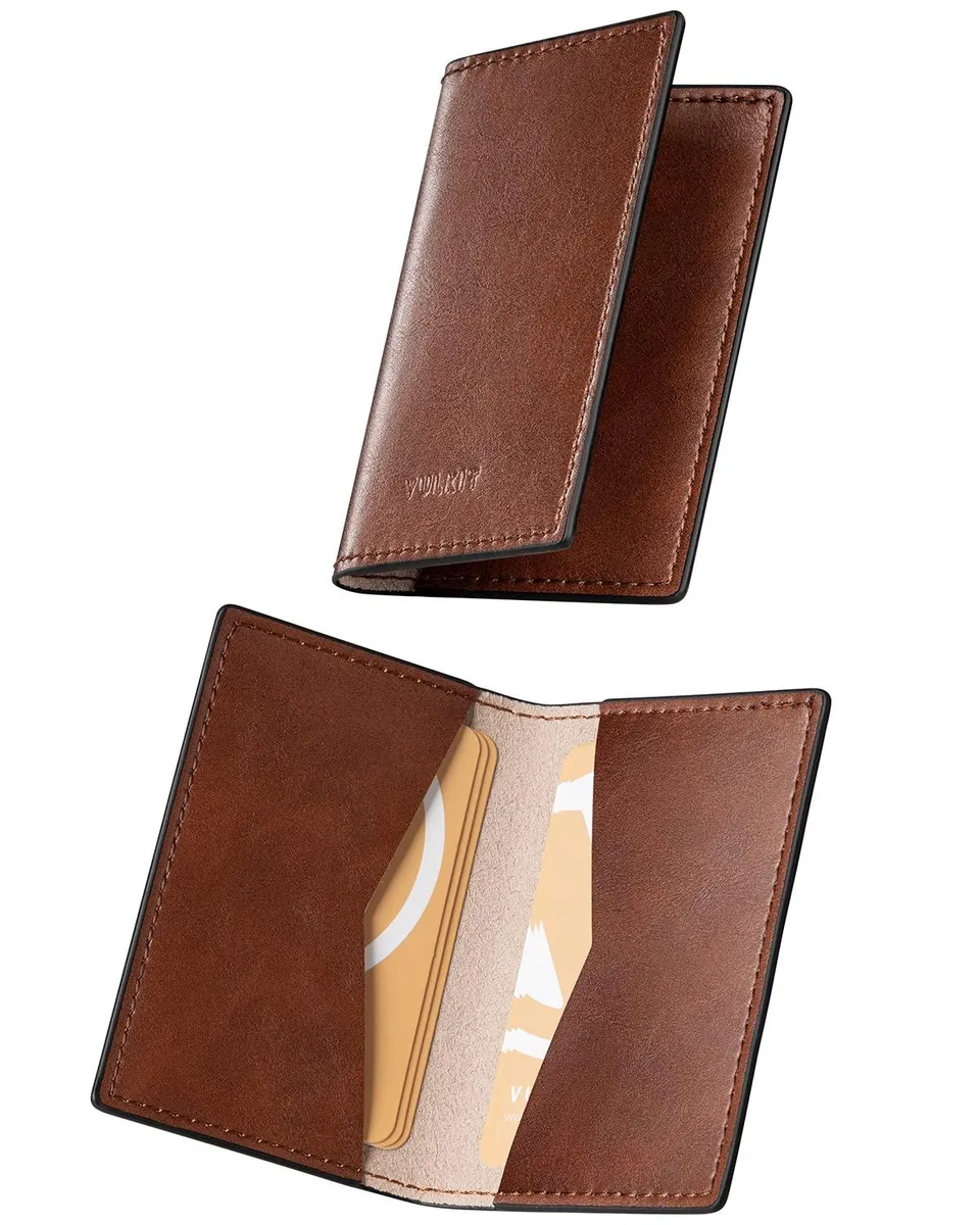 VULKIT Vbc100 Bifold Card Holder Brown 20 cards 4.17 x 2.67 x .22 inch — product photo