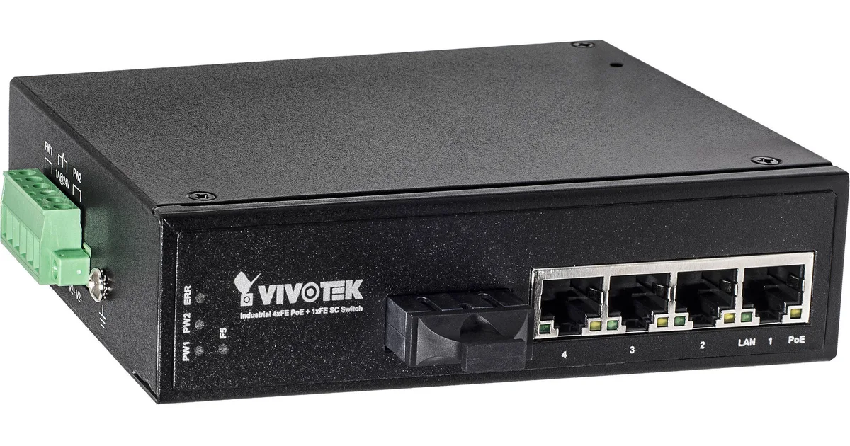 VIVOTEK Inc. VIVOTEK Inc. AW-IHT-0502 network switch 4 PoE ports 1 SC single-mode 30 km — product photo