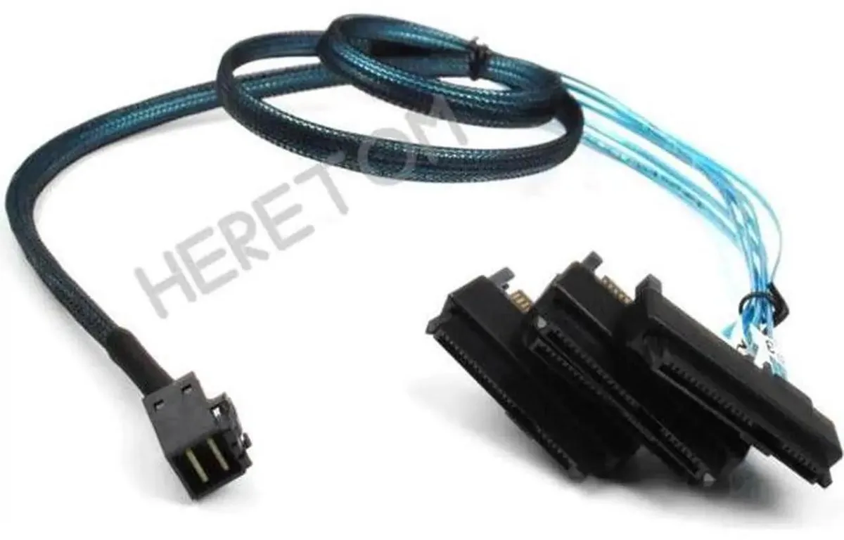 SMUGDESK SMUGDESK SFF8643 to 4 SFF8482 Mini SAS HD Cable 12GB/s 15Pin Power — product photo