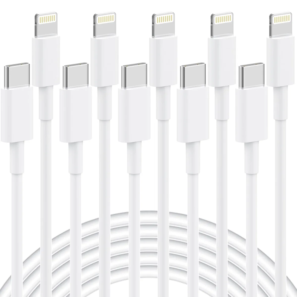 No Sew No Sew 5 Pack USB-C to Lightning Cable 6ft White — product photo
