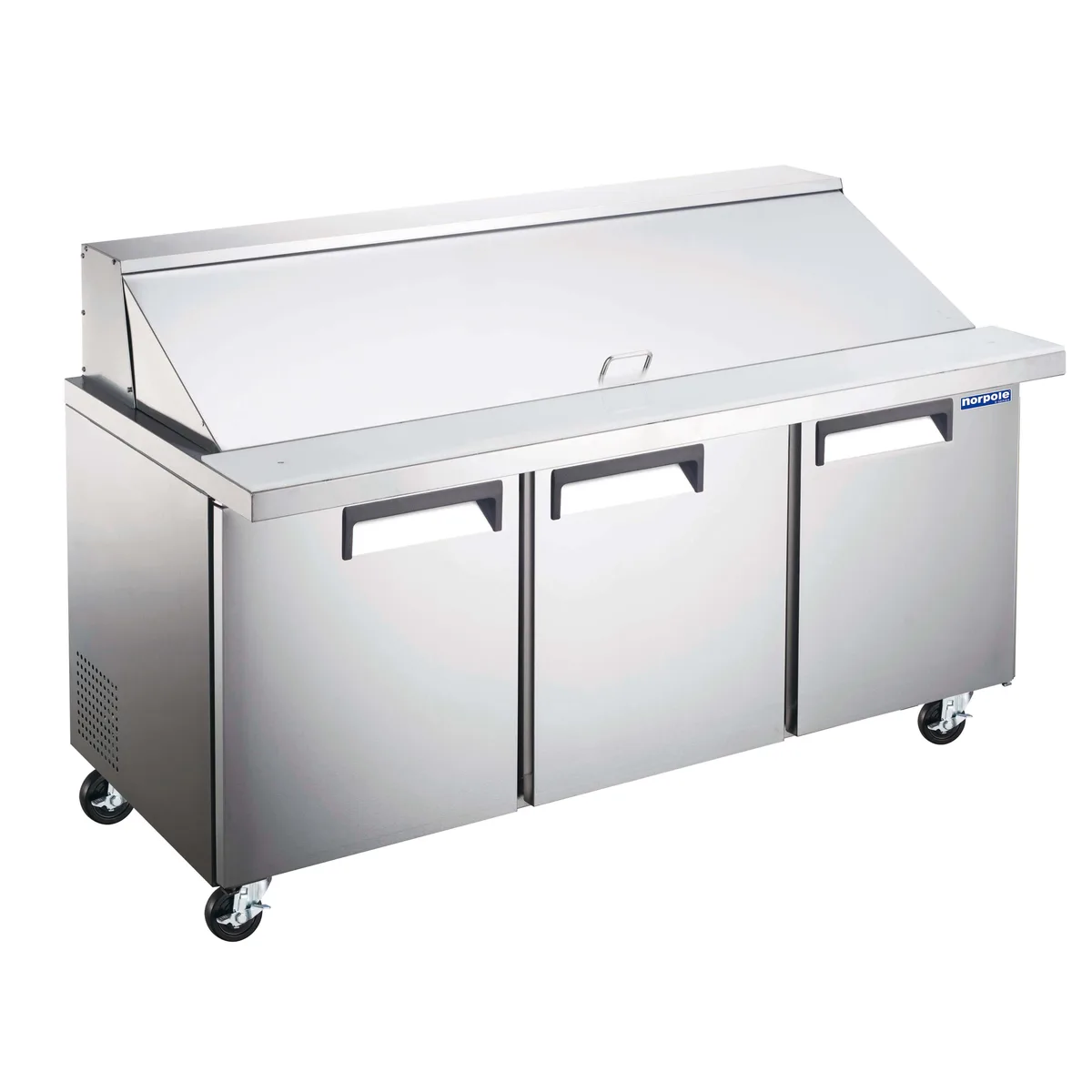 Magic Chef Magic Chef 70 in. 15 cu. ft. 3-Door Mega Top Prep Refrigerator Stainless — product photo