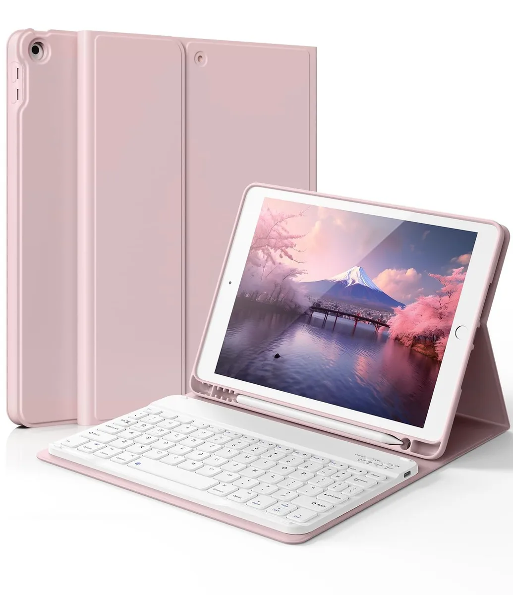 V2 Technologies V2 Technologies Pink 10.2 Inch Detachable Keyboard Case for iPad 7th 8th 9th Gen — product photo