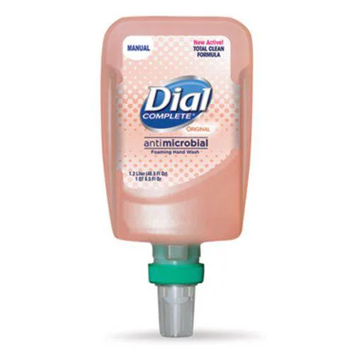 White 1.2 L Dial Professional foam hand soap refill cartridge with clean tip pump, model 16670