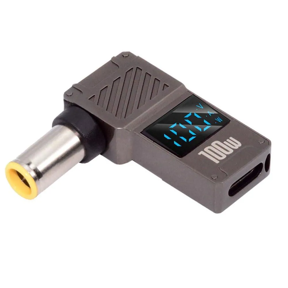 Fervit Fervit USB-C to DC 7.9x5.4mm 100W 20V 5A 90° LED display adapter — product photo