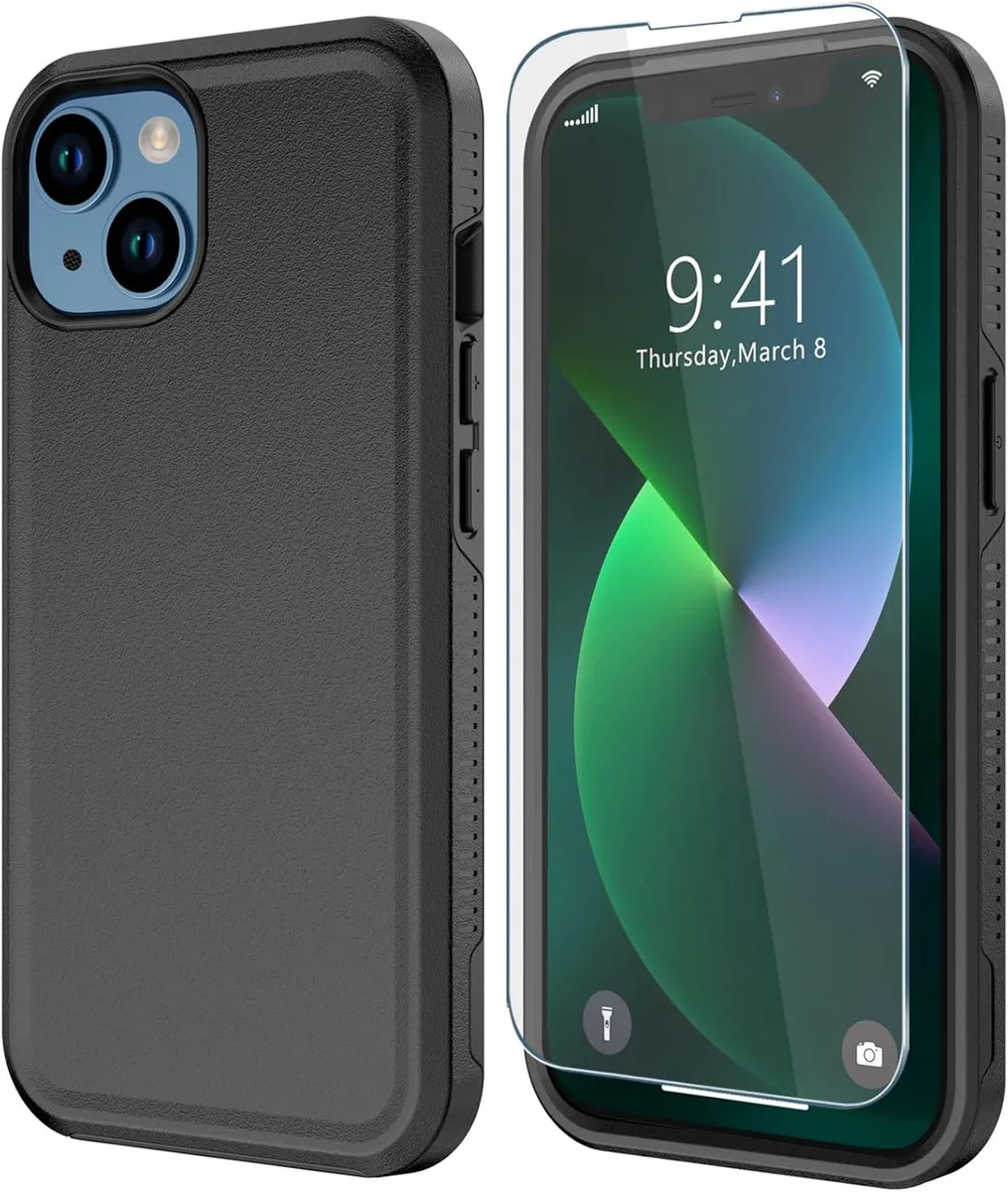 TAURKENAM TAURKENAM iPhone 13 case 6.1 inch Black 2in1 — product photo