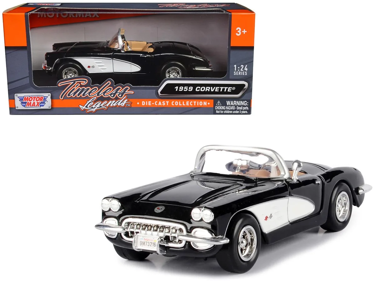 MOTORMAX MOTORMAX 1959 Chevrolet Corvette 1/24 Diecast Model Car Black — product photo
