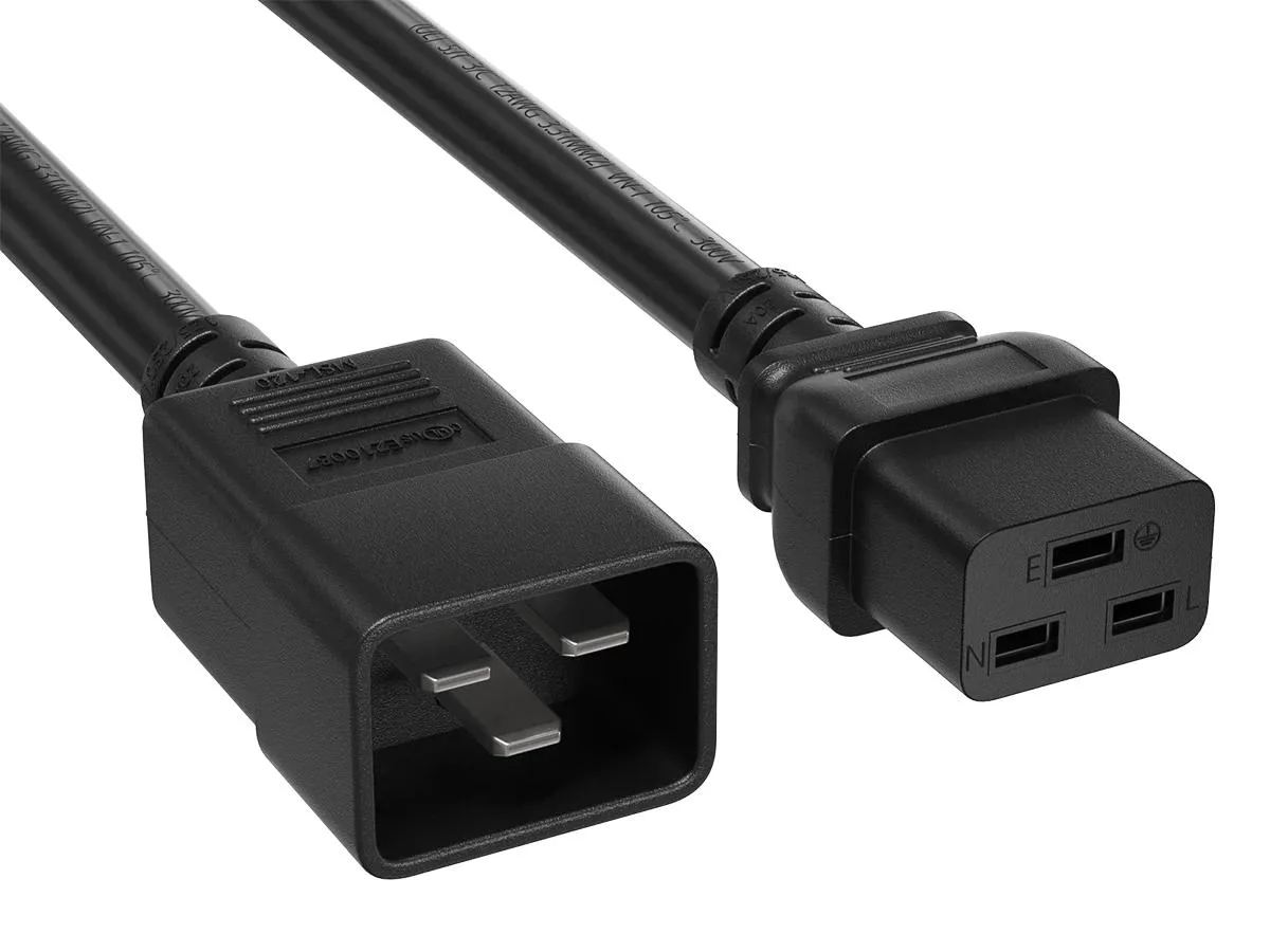 Cable Leader Cable Leader 10ft IEC C20 to C19 14 AWG 15A 250V Black Power Extension Cord — product photo