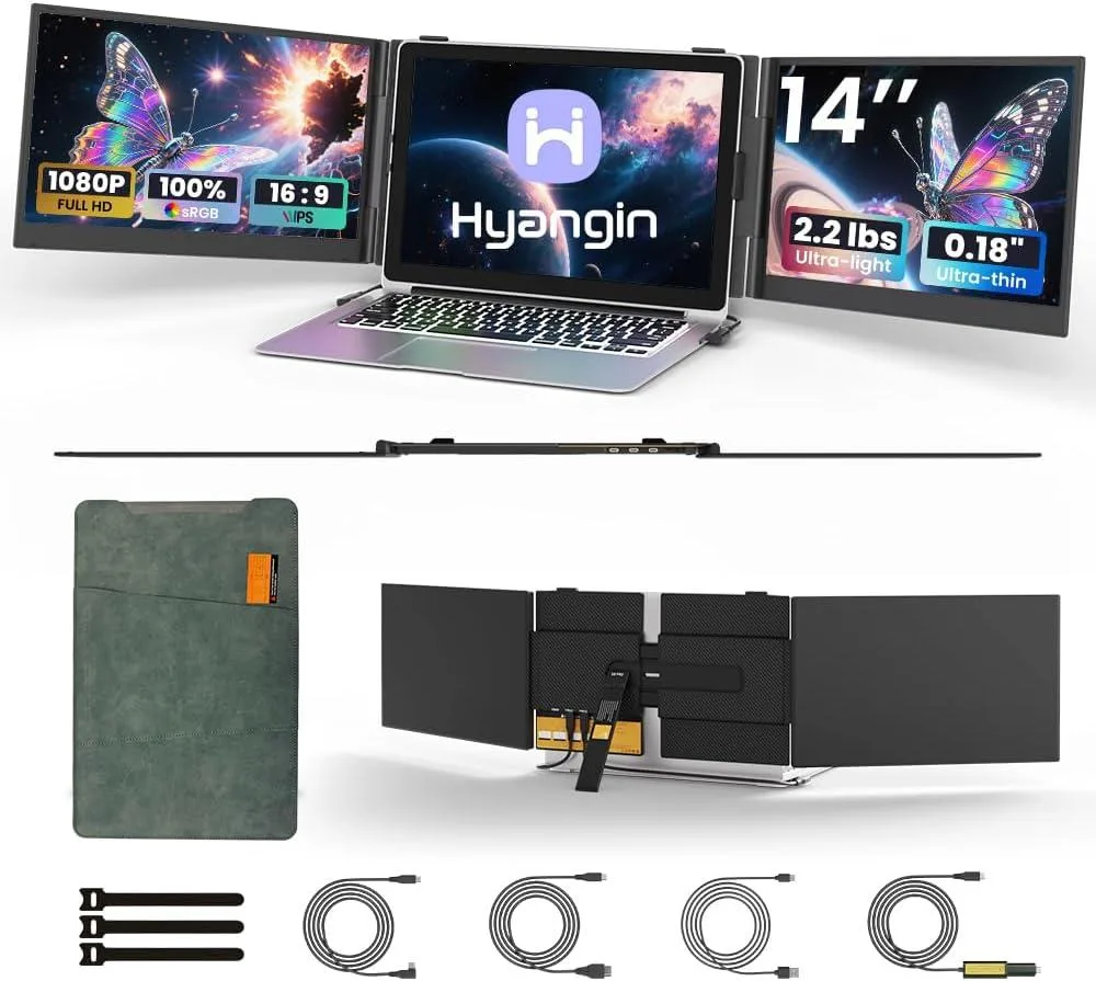 BFKK BFKK S8 Pro Triple Screen Extender 14 inch 1080P 60Hz 300 cd/m² accessory — product photo