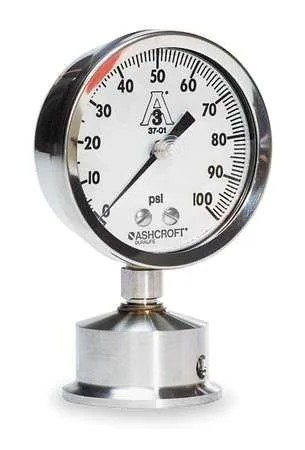 Ashcroft Ashcroft 25-1032S-15L-100 Pressure Gauge 0 to 100 psi 2 1/2 in Dial 1 1/2 in Connection — product photo