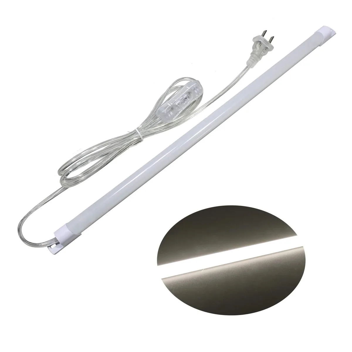 17 inch slim white LED light bar with magnetic mount and 6 foot power cord