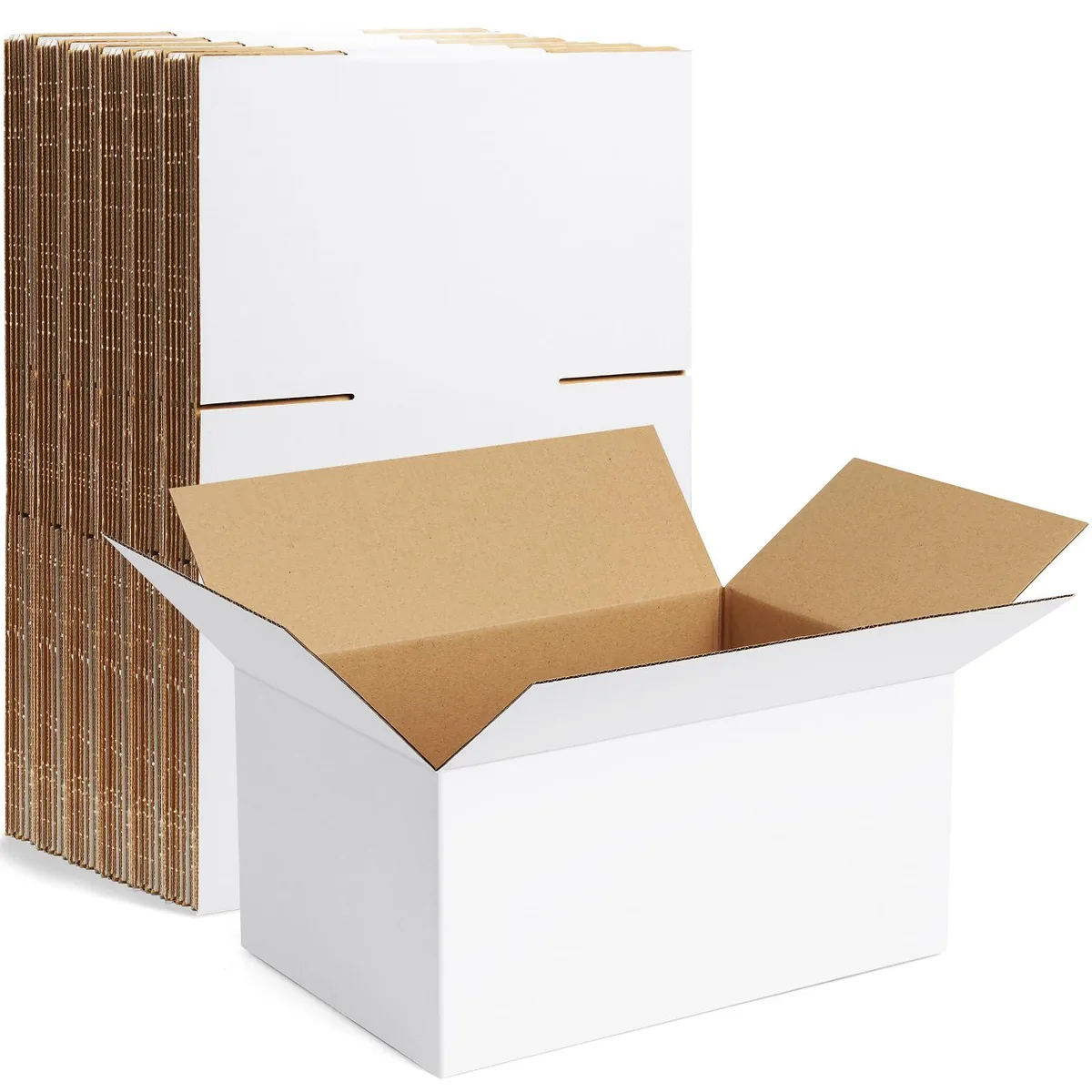  Magic 10x7x5 Inch White Corrugated Shipping Boxes 10 Pack — product photo