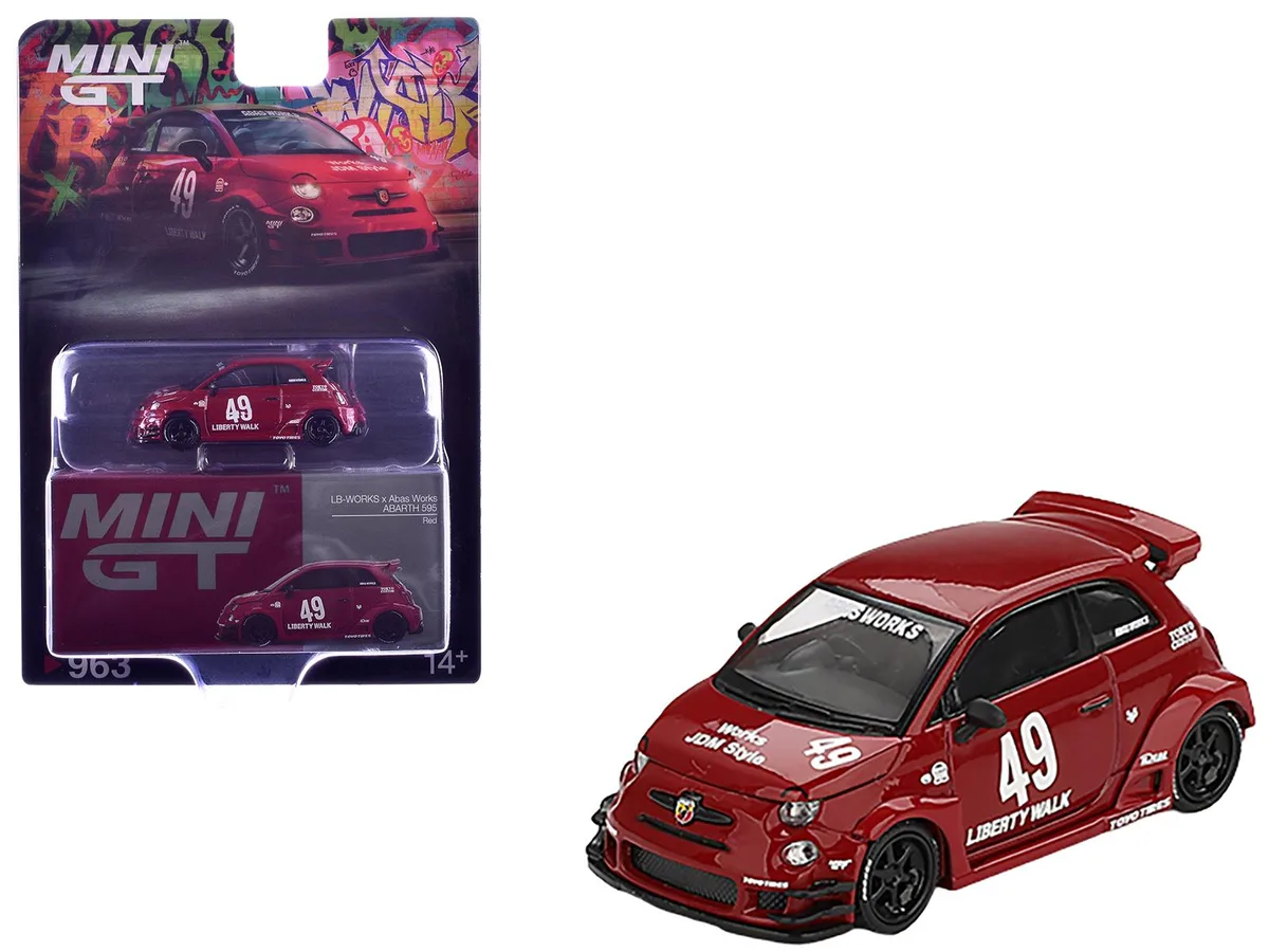Mini GT Mini GT ABARTH 595 #49 LB-Works x Abas Works Red 1/64 hobby collectible — product photo