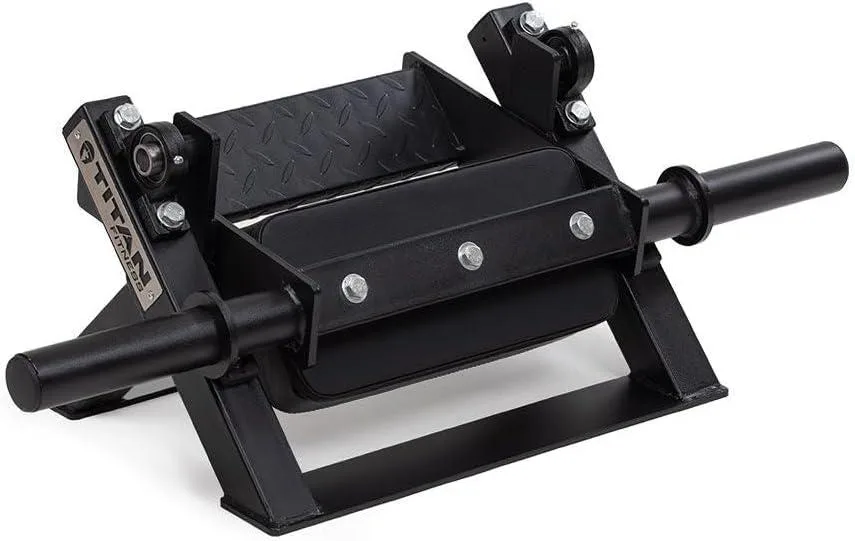 Black powder-coated steel tibia dorsi calf machine with footplate and weight sleeves