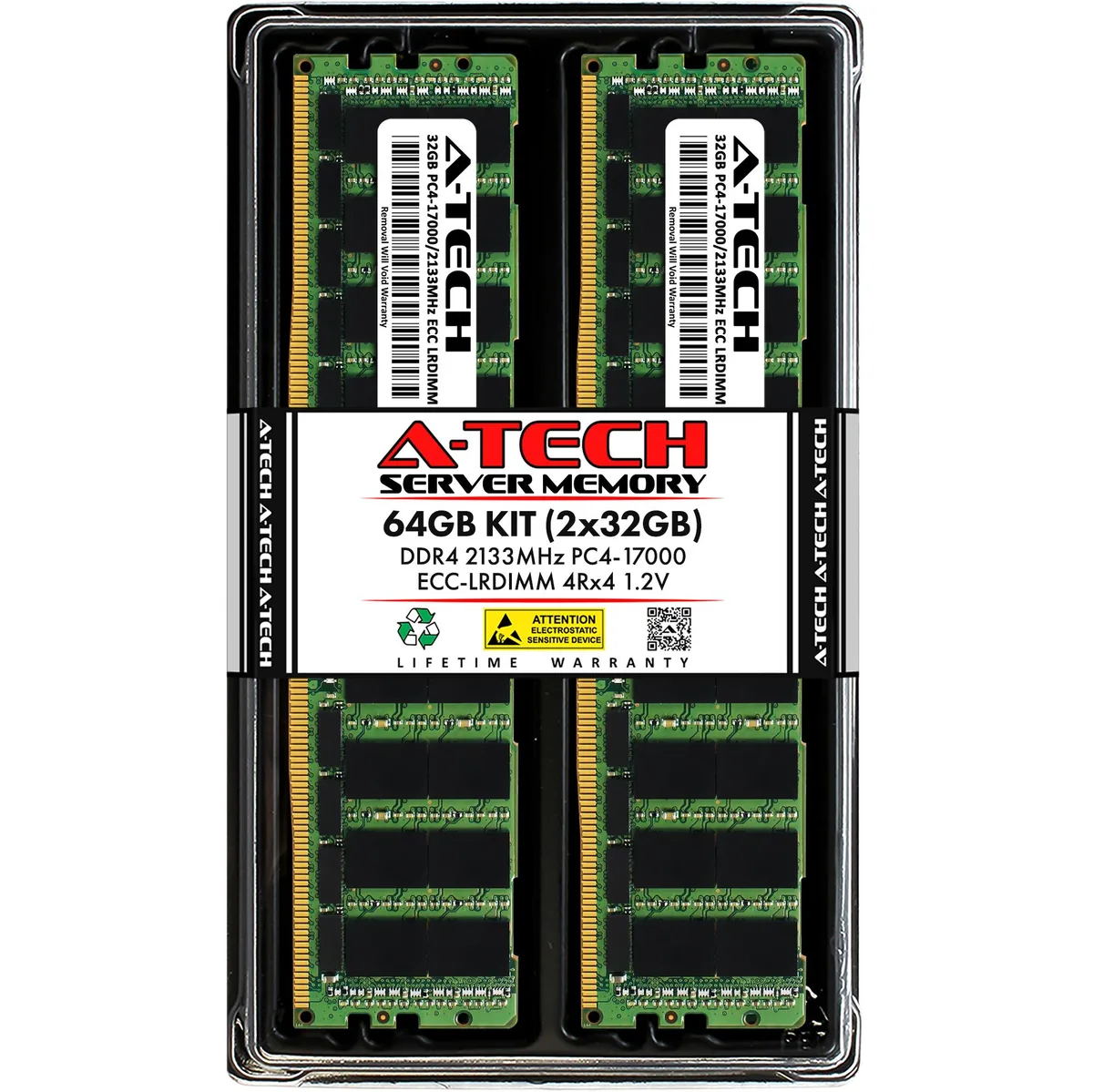 A-Tech A-Tech 64GB (2x32GB) DDR4 2133 ECC LRDIMM 4Rx4 Server RAM — product photo
