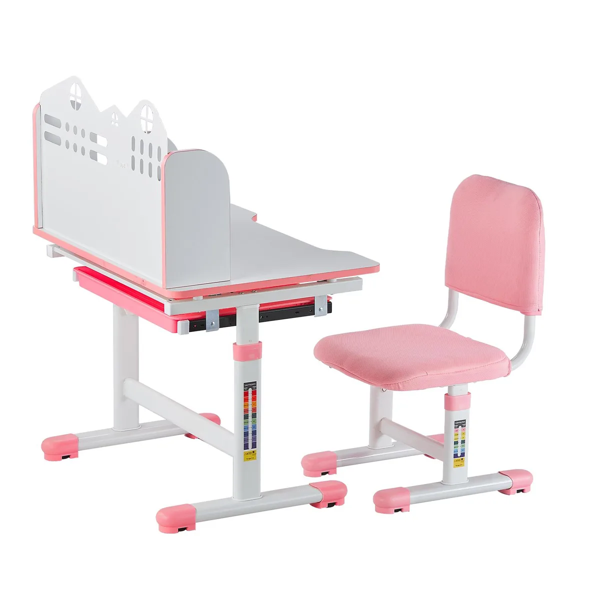 VEVOR VEVOR Kids Study Desk &amp; Chair Set Pink 22.05 in — product photo
